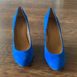 NWT J. Crew Factory Paulina Suede Pumps Blue Grotto Size 8